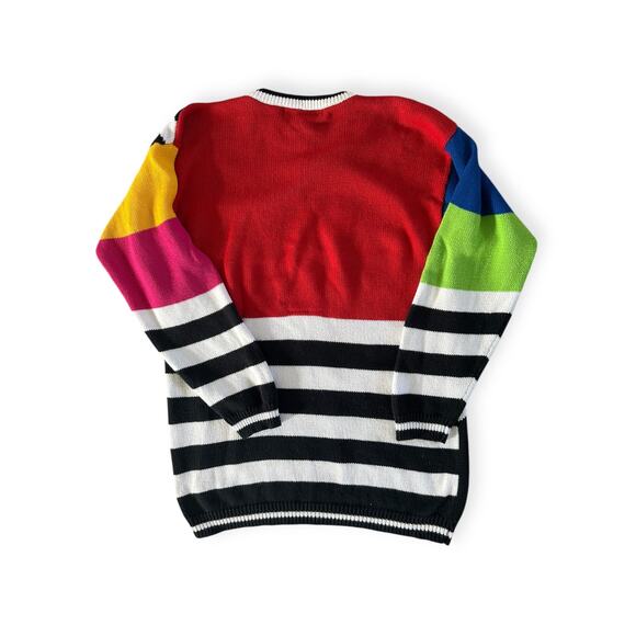 Vintage I.B. Diffusion 90s Colorful Beaded Geometric Patterned Sweater Dress M - Picture 3 of 10